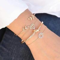 Zinc Alloy Bracelet Set bracelet gold color plated open & for woman lead & cadmium free Length Approx 9 Inch Approx Sold By Set