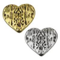 Zink Alloy Heart Pärlor, Hjärta, plated, fler färger för val, nickel, bly och kadmium gratis, 12x10.50x5mm, Hål:Ca 1.5mm, 100PC/Lot, Säljs av Lot