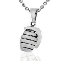 Pendentifs en titane, Acier titane, Grenade, noircir, 14x21mm, Trou:Environ 2-5mm, Vendu par PC