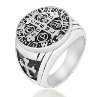 Acier titane bague, croix, Placage, normes différentes pour le choix & pour homme & noircir, plus de couleurs à choisir, 20mm, Trou:Environ 2-5mm, Vendu par PC