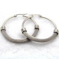 Titanium Stål Hoop Earring, Runde, forgyldt, forskellig størrelse for valg & for kvinde, flere farver til valg, bly & cadmium fri,  26mm 38mm 42mm 48mm, Solgt af par