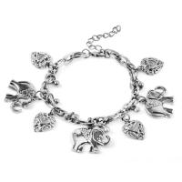 Bracciale gioielli in acciaio inossidabile, Lega, with ferro, with 2.36lnch extender chain, placcato, per la donna, nessuno, 15mm,8mm, Venduto per Appross. 7.5 pollice filo