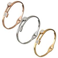 Bracelet en acier inoxydable, avec argile, Carré, Placage, pour femme, plus de couleurs à choisir, 10mm, 3mm, Diamètre intérieur:Environ 56x49mm, Vendu par PC