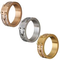 Kristalledelstahl- Finger-Ring-, Edelstahl, mit Kristall, plattiert, verschiedene Größen vorhanden & für Frau & facettierte, keine, 7mm, verkauft von PC