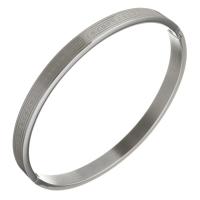 Nerūdijančio plieno Bangle, Nerūdijantis plienas, moters, Originali spalva, 6mm, Vidinis skersmuo:Apytiksliai 63x54mm, Pardavė PC