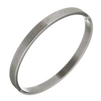 Cruach dhosmálta Bangle, grá focal, do bhean, dath bunaidh, 6mm, Trastomhas Istigh:Thart 63x54mm, Díolta De réir PC