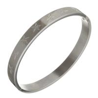 Nerūdijančio plieno Bangle, Nerūdijantis plienas, moters, Originali spalva, 8mm, Vidinis skersmuo:Apytiksliai 63x54mm, Pardavė PC