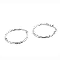 Mens pendiente de aro de acero inoxidable, para mujer & con diamantes de imitación, 38mm, Vendido por Par