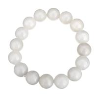 Dyed Jade bracelet, Rond, normes différentes pour le choix, blanc, Longueur Environ 8 pouce, 10Strandstoron/lot, Vendu par lot