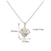 Μενταγιόν Cubic Zirconia (CZ) Brass, Ορείχαλκος, επιπλατινωμένα, με ζιργκόν, 13.3x20.5mm, Sold Με PC