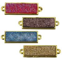 Conectores de Metal, con Acrílico, chapado en color dorado, 1/1 aro, más colores para la opción, 26x8x4mm, agujero:aproximado 1mm, 50PCs/Grupo, Vendido por Grupo