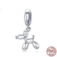 Bali Sterling Silver Pendants, Tailandia, Cachorro, sem troll, 12x22mm, Buraco:Aprox 4.5-5mm, vendido por PC