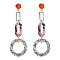 Zinc Alloy with Acrylic sterling silver post pin platinum color plated for woman & with rhinestone nickel lead & cadmium free Sold By Pair