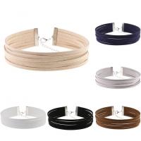 Samt Choker, Baumwollsamt, plattiert, für Frau, gemischte Farben, 70mm, 25mm, Länge ca. 11.8 ZollInch, 10PCs/Menge, verkauft von Menge