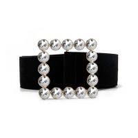 PU Bælte, med Zinc Alloy, guldfarve belagt, for kvinde & med rhinestone, 93mm, 52mm, Solgt Per Ca. 39.3 inch Strand