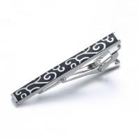 Stropdas clip, Koper legering, silver plated, voor de mens & glazuur, 56x6mm, Verkocht door PC