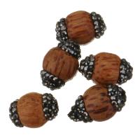 Perles en bois, avec argile, pepite, envoyé au hasard, 11-12x16-19x11-12mm, Trou:Environ 2x1mm, 10PC/lot, Vendu par lot