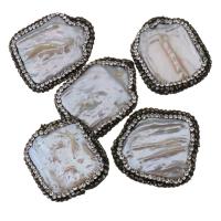 Barokní kultivované sladkovodní perle, Sladkovodní Pearl, s drahokamu jíl Pave, 25-27x31-33x5-10mm, Otvor:Cca 0.5mm, 10PC/Lot, Prodáno By Lot