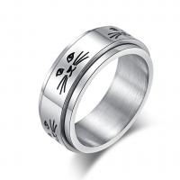 Titanium Steel Finger Ring rotatable & Unisex original color Sold By Lot