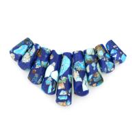 Lapis lazuli Diplômé Perles suspendus, avec Jaspe d'impression, 9-10x16-34x5.5mm, Vendu par fixé