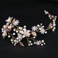 Brude Hair Flowers, Zinc Alloy, guldfarve belagt, med rhinestone, nikkel, bly & cadmium fri, 120x240mm, Solgt af PC