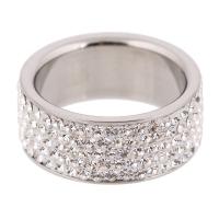 Strass en acier inoxydable Bague, avec argile, normes différentes pour le choix & pour femme, couleur originale, 15mm, Vendu par PC