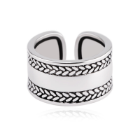 Messing fingerring, antik sølv farve forgyldt, Unisex, nikkel, bly & cadmium fri, 12mm, Størrelse:7.5, Solgt af PC