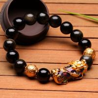 Edelsteen armbanden, Fabulous Wild Beast, gold plated, uniseks & verschillende grootte voor keus & mood emaille, meer kleuren voor de keuze, Per verkocht Ca 7.5 inch Strand