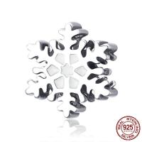 Thailand Sterling Silver Pärlor, Snowflake, utan troll & emalj, 12x13mm, Hål:Ca 4.5-5mm, Säljs av PC