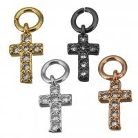 Brass Cross Pendants plated micro pave cubic zirconia nickel lead & cadmium free Approx 3mm Sold By Lot