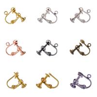 laiton Vis Retour Clip-on Earring, Placage, pour femme, plus de couleurs à choisir, protéger l'environnement, sans nickel, plomb et cadmium, 4mm, 10pairescouple/sac, Vendu par sac