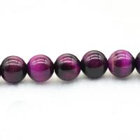 Contas de olho de tigre, polido, DIY & tamanho diferente para a escolha, roxo, Buraco:Aprox 1mm, vendido por Strand