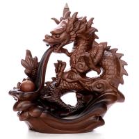 Porcelain Backflow Incense Burner, Poircealláin, Dragon, 200x210x120mm, Díolta De réir PC