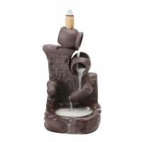 Porcelain Backflow Incense Burner, Poircealláin, dubh, 80x135mm, Díolta De réir PC