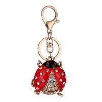 Cink Alloy Key Chain, Bubamara, zlatna boja pozlaćen, bez spolne razlike & s Rhinestone, crven, nikal, olovo i kadmij besplatno, 110mm, Prodano By PC