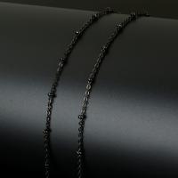 Stainless Steel Jewelry Chain with plastic spool gun black plated Approx Sold By Spool