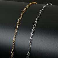 Rostfritt stål Rolo Chain, ROSTFRITT STÅL, med plast slid, plated, rolo kedja, fler färger för val, 3.5x3mm, Ca 20m/Spole, Säljs av Spole