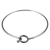 Nerūdijančio plieno Bangle, Nerūdijantis plienas, Originali spalva, 2mm, Vidinis skersmuo:Apytiksliai 60x63mm, Apytiksliai 20kompiuteriai/Krepšys, Pardavė Krepšys