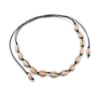 Nácar Trompeta Collar de suéter, con cordón de nylon, ajustable & para mujer, más colores para la opción, 16mm, Vendido para aproximado 35.4 Inch Sarta