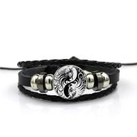 PU Armband, met Zinc Alloy, met 2.4lnch extender keten, plated, tijd gem sieraden & uniseks & verschillende ontwerpen voor de keuze, 18mm, Lengte Ca 7.9 inch, Verkocht door PC