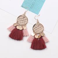 Zinc Alloy Tassel Earring, met Caddice, goud zwart verguld, voor vrouw, meer kleuren voor de keuze, nikkel, lood en cadmium vrij, 75x25mm, Verkocht door pair