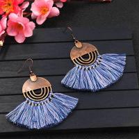 Zinc Alloy Tassel Earring, met Caddice, messing oorbel haak, rose goud plated, voor vrouw, meer kleuren voor de keuze, nikkel, lood en cadmium vrij, 85x30mm, Verkocht door pair