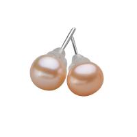 perle d'eau douce cultivée boucle d oreille dormeuse, avec earnut en plastique, laiton puce boucle d'oreille, pomme de terre, naturel, plus de couleurs à choisir, 6-7mm, Vendu par paire