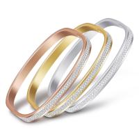 Rozsdamentes acél bangle, Stainless Steel, -val strasszos agyag egyengetni, galvanizált, a nő & strasszos, több színt a választás, 6.1mm, 2.9mm, Belső átmérő:Kb 70mm, Által értékesített PC