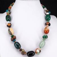 Natural Gemstone Necklace polished Unisex multi-colored  Sold Per Approx 19.69 Inch Strand