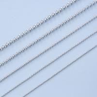 925 Sterling Silver schakelkettingen, Messing, silver plated, verschillende lengte voor keuze & balketting, nikkel, lood en cadmium vrij, 1-2.5mm, Verkocht door Strand