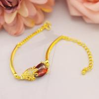 Brass Bracelet & Bangle with Gemstone Mythical Wild Animal gold color plated for woman & with rhinestone nickel lead & cadmium free Sold Per Approx 7.49 Inch Strand