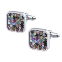 Brass Cufflinks Unisex multi-colored nickel lead & cadmium free 16mm Sold By PC