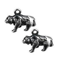 Acciaio inossidabile Animal Ciondoli, acciaio inox, Orso, colore originale, 16x12.50x5.50mm, Foro:Appross. 1.5mm, 10PC/lotto, Venduto da lotto