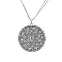 Collana della catena del maglione della lega di zinco, lega in zinco, with 6cm extender chain, placcato, Twist ovale & Micro spianare cubic zirconia & per la donna, nessuno, assenza di nichel,piombo&cadmio, 54mm, Venduto per Appross. 29.14 pollice filo